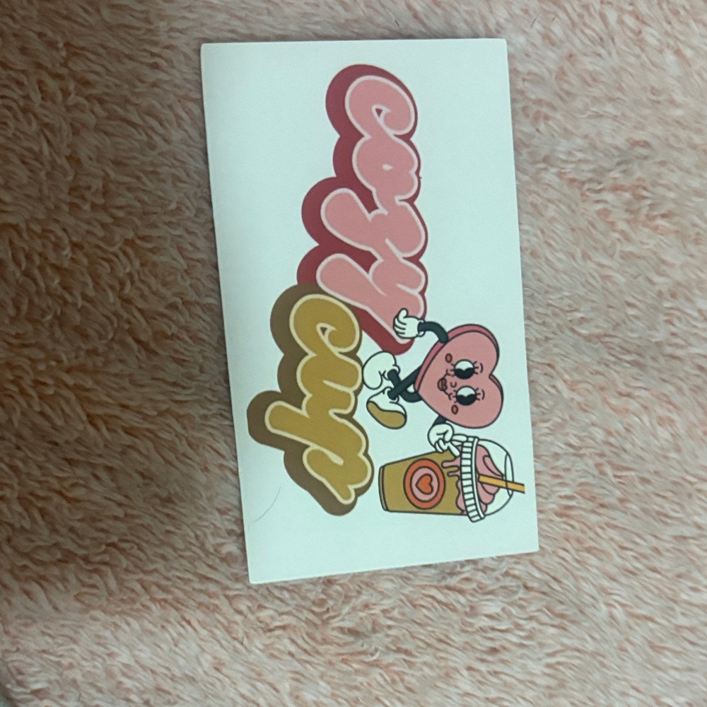 Cute Coffee Sticker with Heart Character come in pack of 15